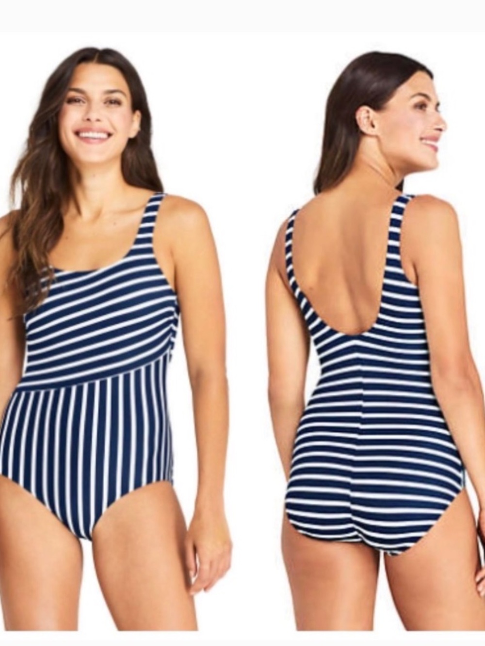 Size 8 Tall Long; Land’s End Women's Scoop Neck Tugless One Piece Swimsuit